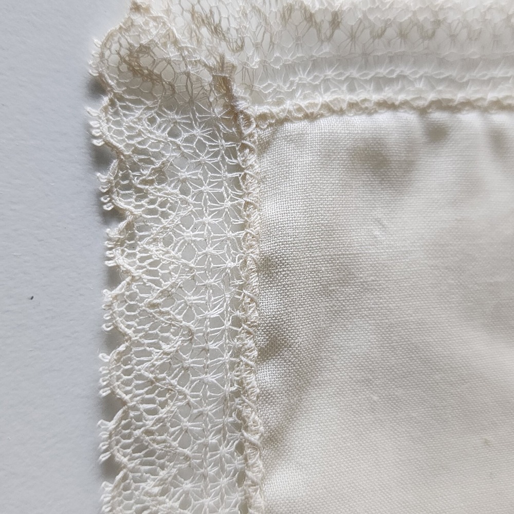 VTG Handkerchief Lot Hankie Embroidery‎ Applique White Lace Crochet Pink Linen - Picture 7 of 15